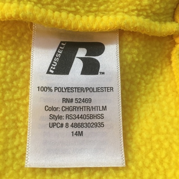 Russell zipper front two colored sweat jacket - Picture 7 of 11